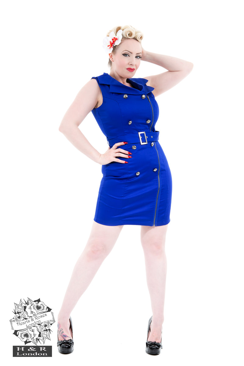 Royal Blue Zip Dress